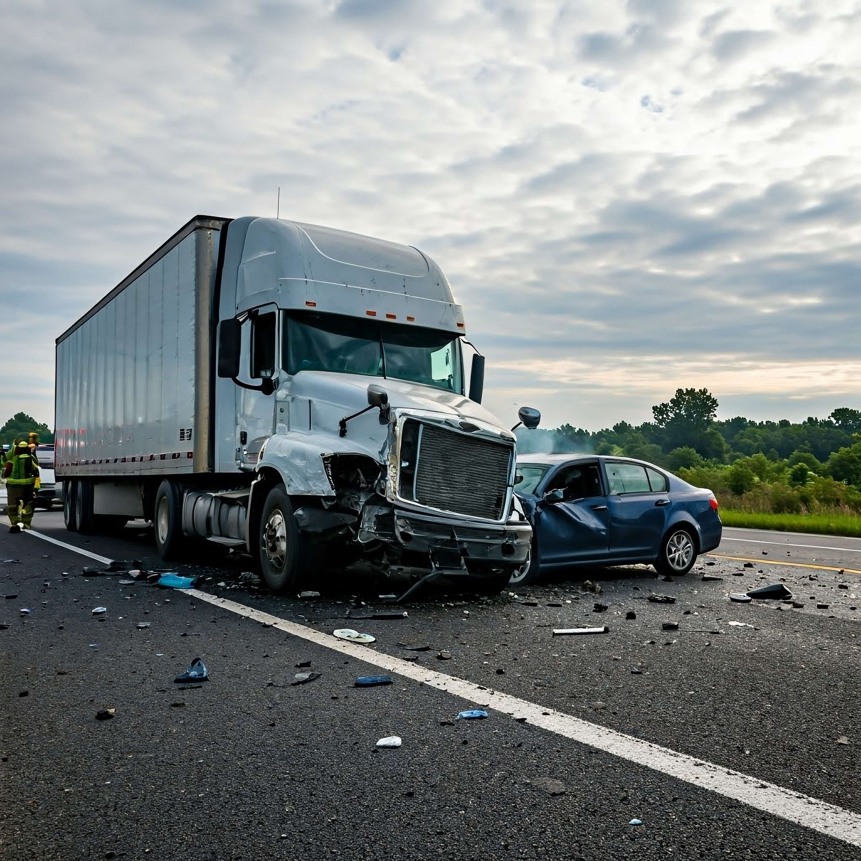 Semi-truck accident with car