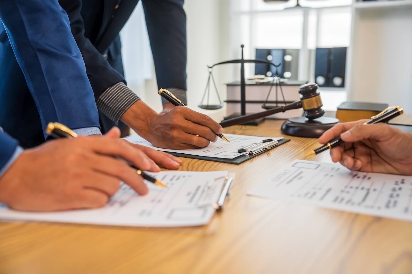 Discussing a contract and various aspects of law and litigation
