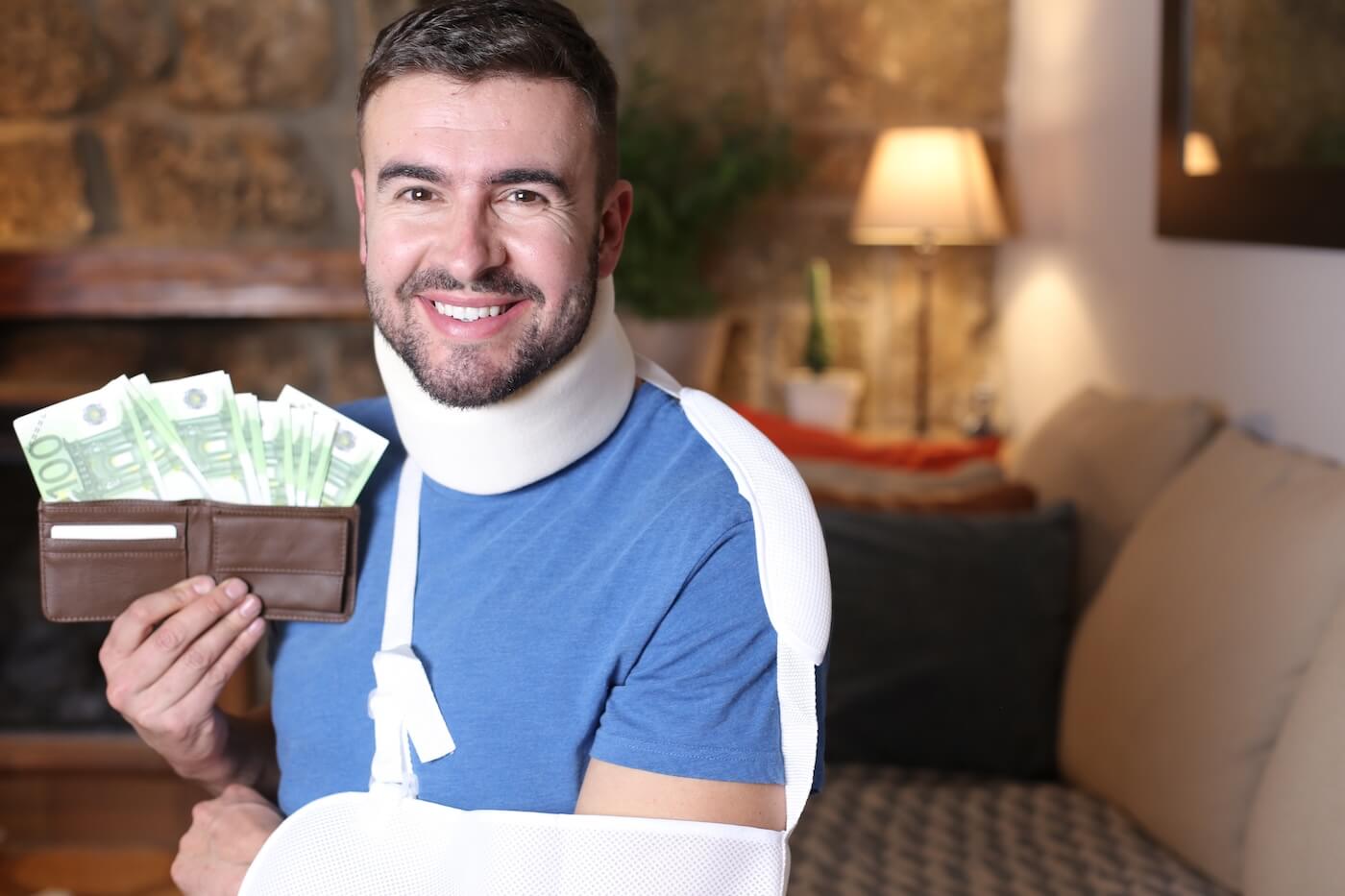 Man receiving compensation for a work accident