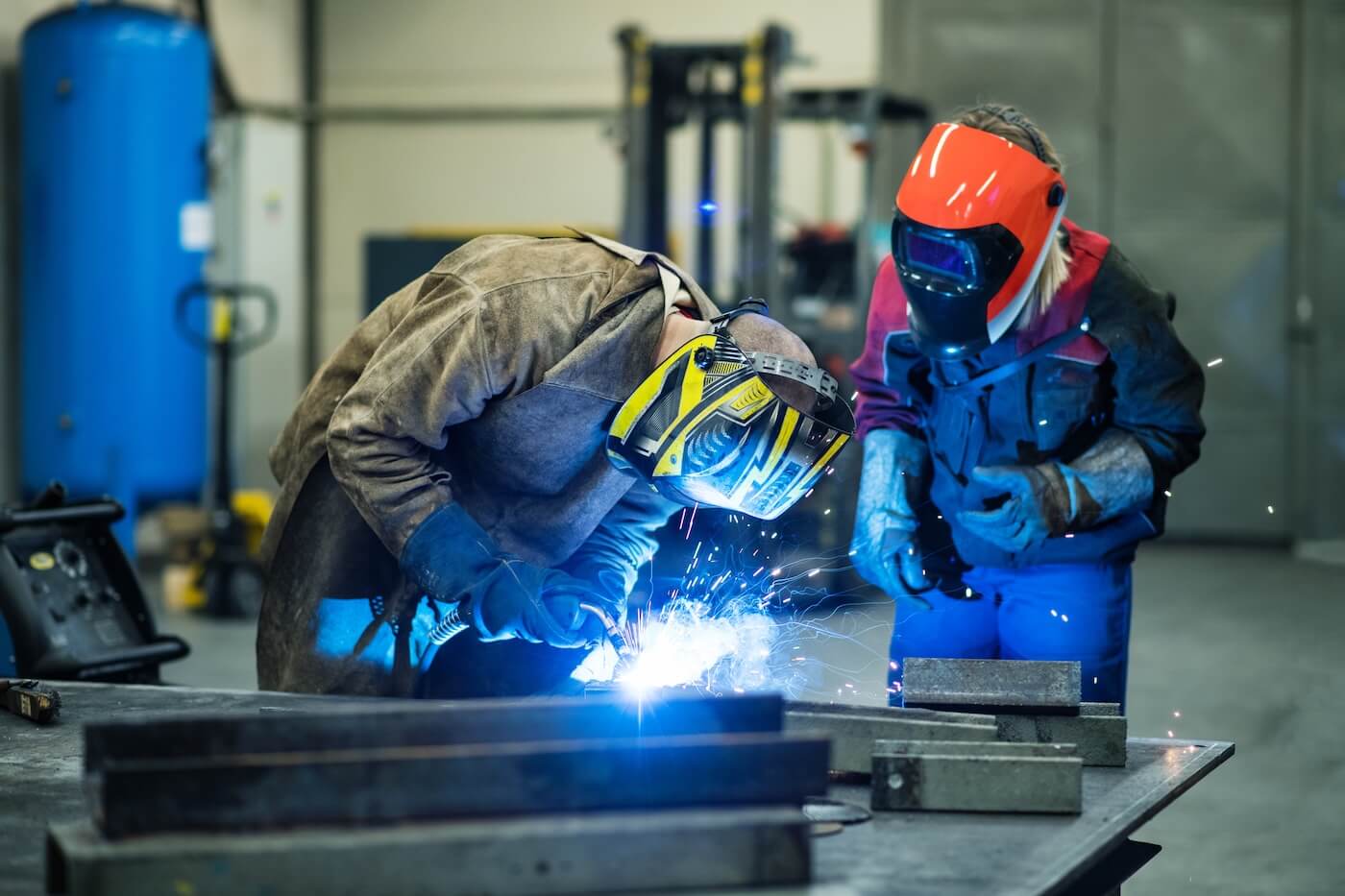Welder in the workshop